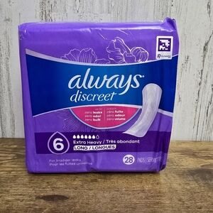 New Never Opened Always Discreet Extra Heavy Long Pads 6 28 Count